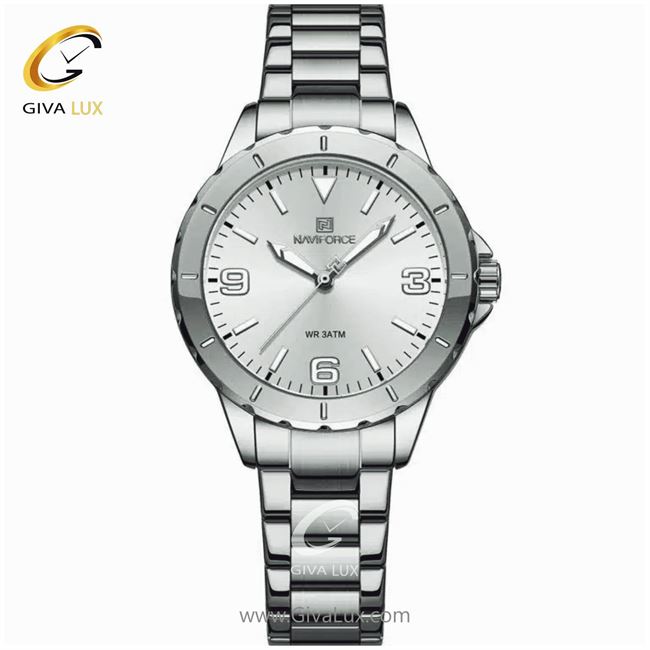 ساعت مچی اورجینال زنانه ناوی فورس|Naviforce|نوی فورس|نیوی فورس نقره ای | نقره ای| سفید| کد رفرنس NF5022